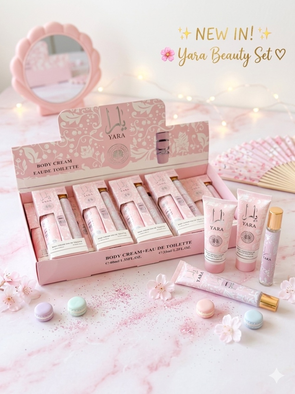 Yara Pink Body Cream & Eau de Toilette Gift Set